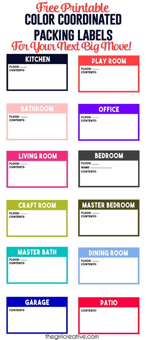 Printable Moving Labels